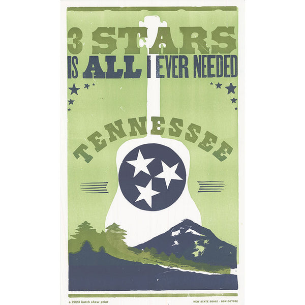 Hatch Show Print 3 Stars Letterpress Poster